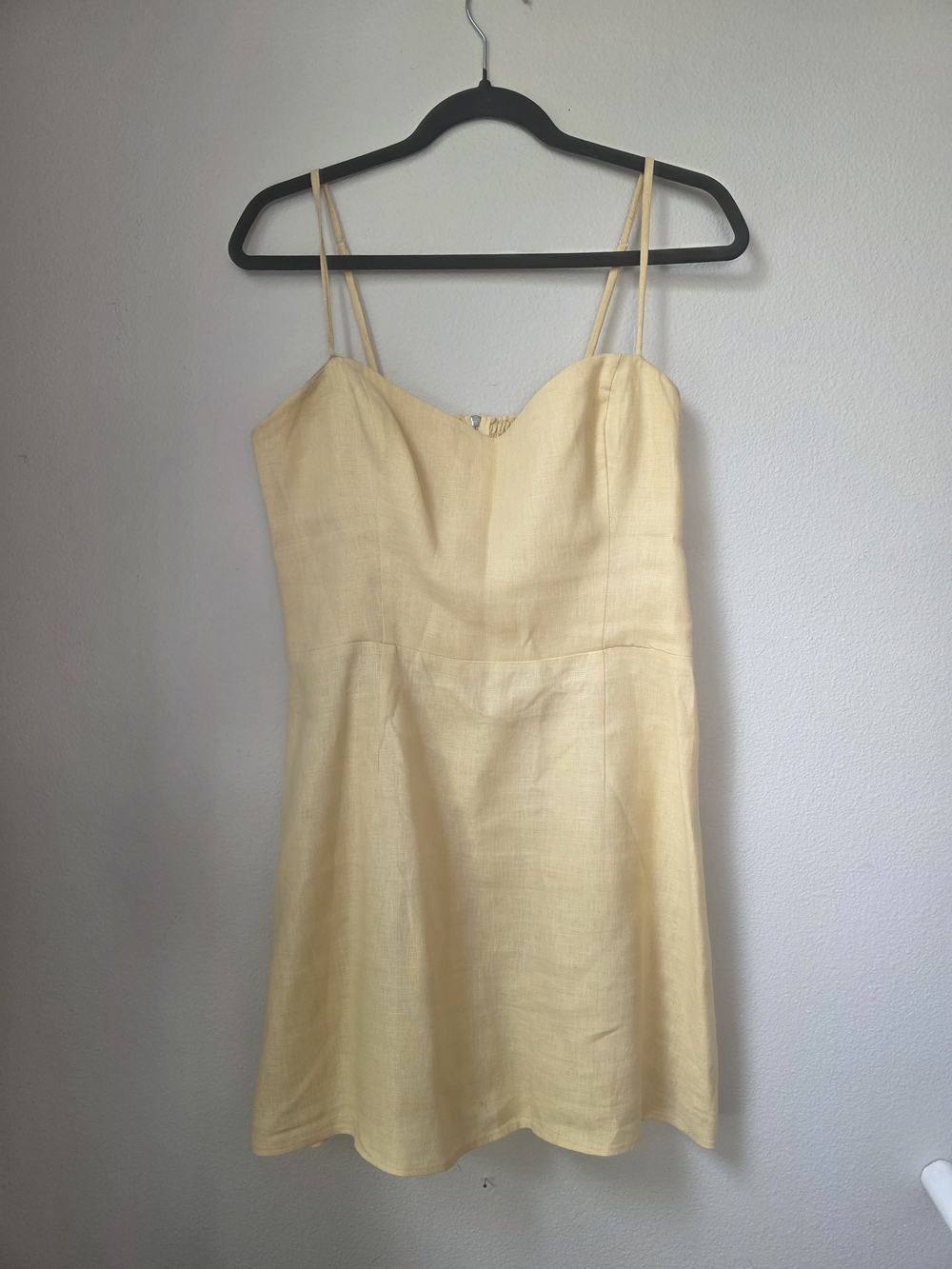 Reformation Pale Yellow Linen Sundress